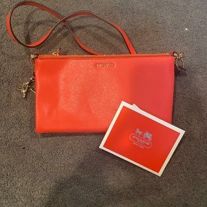 Red Coach crossbody bag